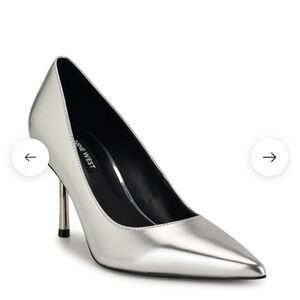 Nine West Metallic Silver Heels